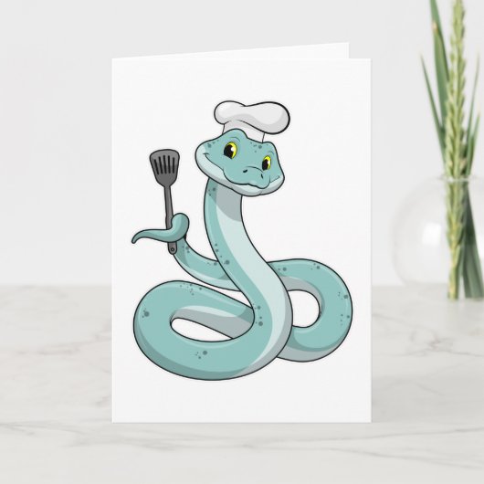 Snake als Cook met Chef pet Kaart (Voorkant)