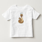 Snake als Cook met Chef pet Kinder Shirts (Voorkant)