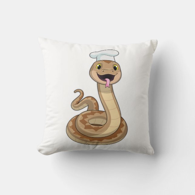 Snake als Cook met Chef pet Kussen (Voorkant)