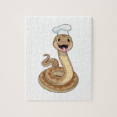 Snake als Cook met Chef pet Legpuzzel (Verticaal)