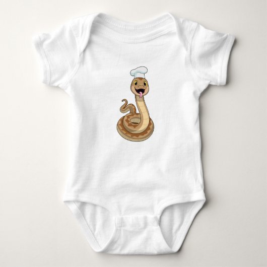 Snake als Cook met Chef pet Romper (Voorkant)