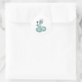 Snake als Cook met Chef pet Ronde Sticker (Tas)