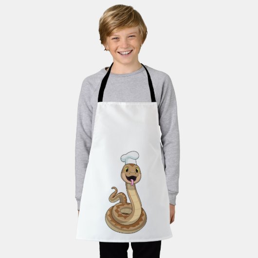 Snake als Cook met Chef pet Schort (Gedragen)