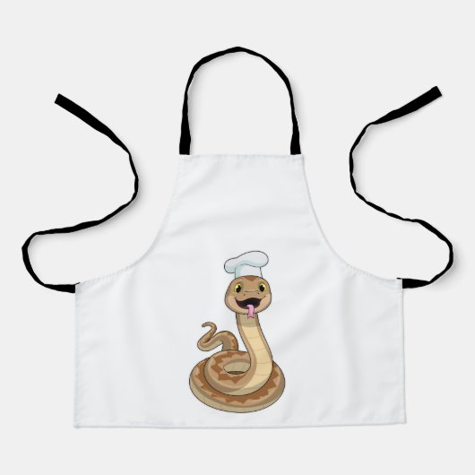 Snake als Cook met Chef pet Schort (Voorkant)