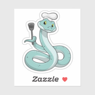 Snake als Cook met Chef pet Sticker