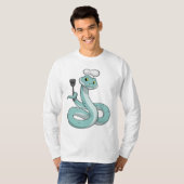 Snake als Cook met Chef pet T-shirt (Voorkant volledig)