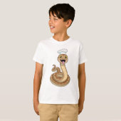 Snake als Cook met Chef pet T-shirt (Voorkant volledig)