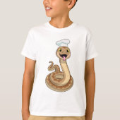 Snake als Cook met Chef pet T-shirt (Voorkant)