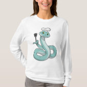 Snake als Cook met Chef pet T-shirt (Voorkant)