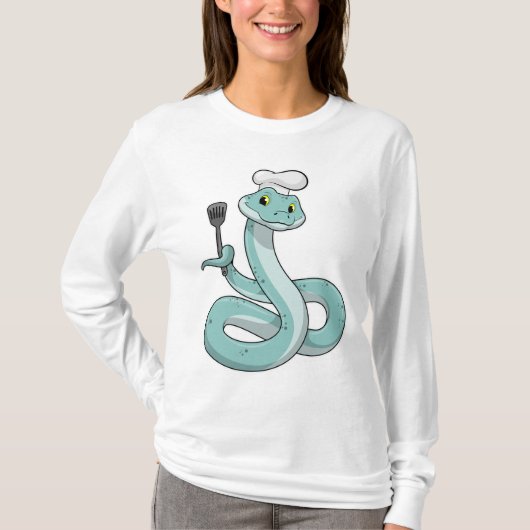 Snake als Cook met Chef pet T-shirt (Voorkant)