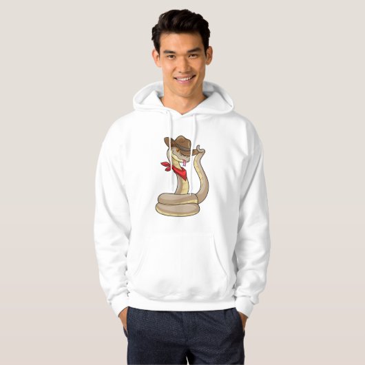 Snake als Cowboy met Scarf Hoodie (Voorkant volledig)