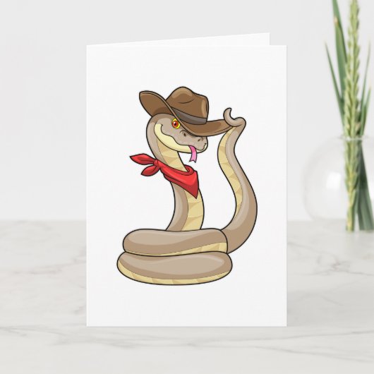 Snake als Cowboy met Scarf Kaart (Voorkant)