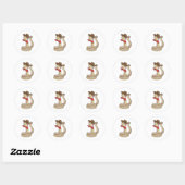 Snake als Cowboy met Scarf Ronde Sticker (Vel)