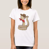 Snake als Cowboy met Scarf T-shirt (Voorkant)