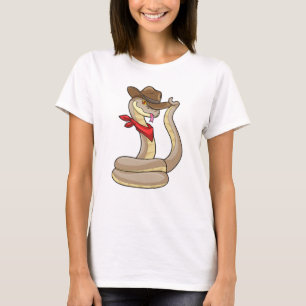 Snake als Cowboy met Scarf T-shirt