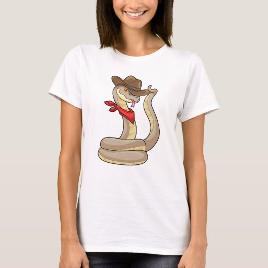 Snake als Cowboy met Scarf T-shirt (Voorkant)