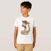 Snake als Cowboy met Scarf T-shirt (Voorkant volledig)