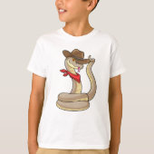 Snake als Cowboy met Scarf T-shirt (Voorkant)