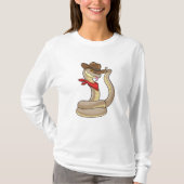 Snake als Cowboy met Scarf T-shirt (Voorkant)