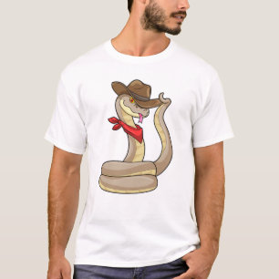 Snake als Cowboy met Scarf T-shirt