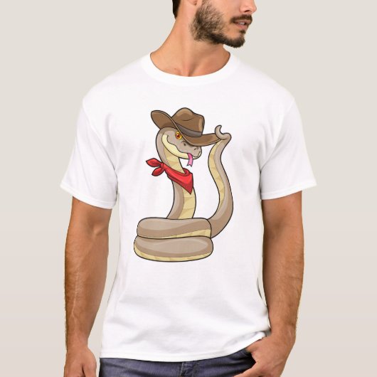 Snake als Cowboy met Scarf T-shirt (Voorkant)