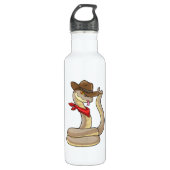 Snake als Cowboy met Scarf Waterfles (Voorkant)