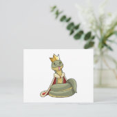 Snake als koning met kroon briefkaart (Staand voorkant)