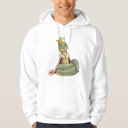 Snake als koning met kroon hoodie (Voorkant)