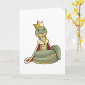 Snake als koning met kroon kaart (Gele Bloem)