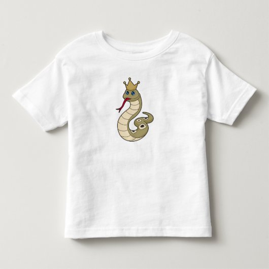 Snake als koning met kroon kinder shirts (Voorkant)