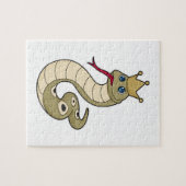 Snake als koning met kroon legpuzzel (Horizontaal)