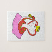 Snake als koning met kroon legpuzzel (Horizontaal)