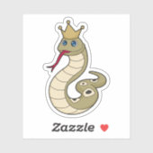 Snake als koning met kroon sticker (Vel)