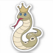 Snake als koning met kroon sticker (Voorkant)