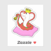 Snake als koning met kroon sticker (Vel)
