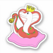 Snake als koning met kroon sticker (Voorkant)