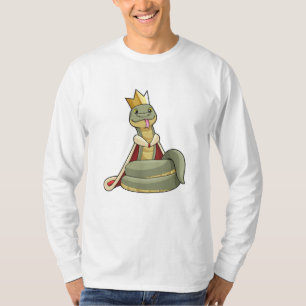Snake als koning met kroon t-shirt
