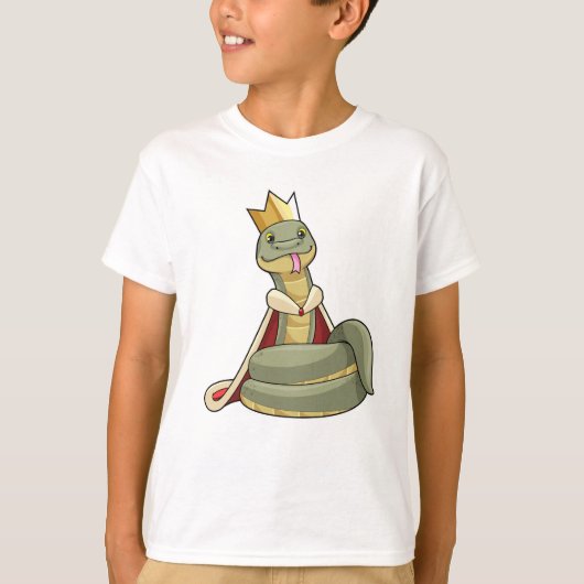 Snake als koning met kroon t-shirt (Voorkant)