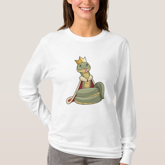 Snake als koning met kroon t-shirt (Voorkant)