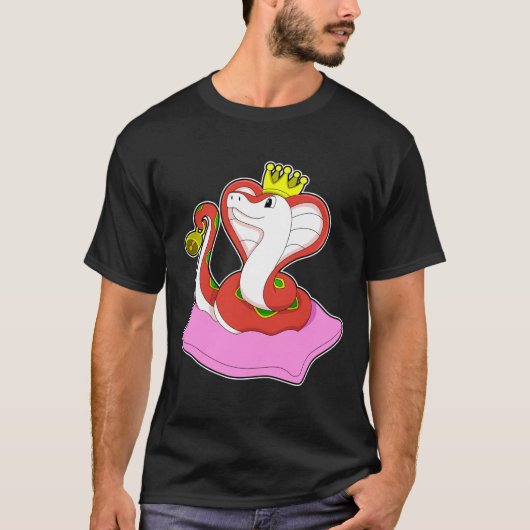 Snake als koning met kroon t-shirt (Voorkant)