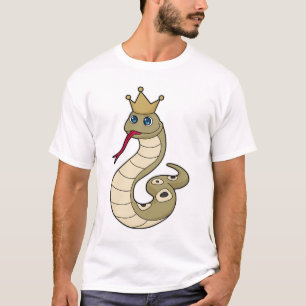 Snake als koning met kroon t-shirt