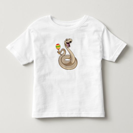 Snake als muzikant met Maracas Kinder Shirts (Voorkant)