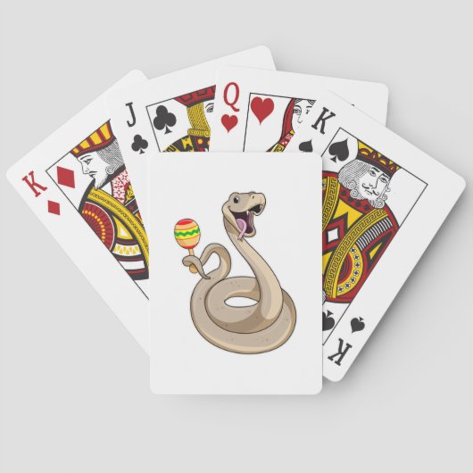 Snake als muzikant met Maracas Pokerkaarten (Achterkant)