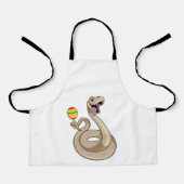Snake als muzikant met Maracas Schort (Voorkant)