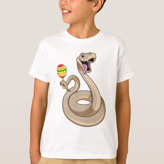 Snake als muzikant met Maracas T-shirt (Voorkant)