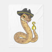 Snake als Piraat met Hookehand- en Oogpleister Fleece Deken (Voorkant)