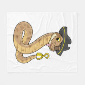 Snake als Piraat met Hookehand- en Oogpleister Fleece Deken (Voorkant (Horizontaal))