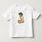 Snake als Piraat met Hookehand- en Oogpleister Kinder Shirts (Voorkant)