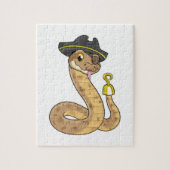 Snake als Piraat met Hookehand- en Oogpleister Legpuzzel (Verticaal)