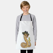 Snake als Piraat met Hookehand- en Oogpleister Schort (Gedragen)